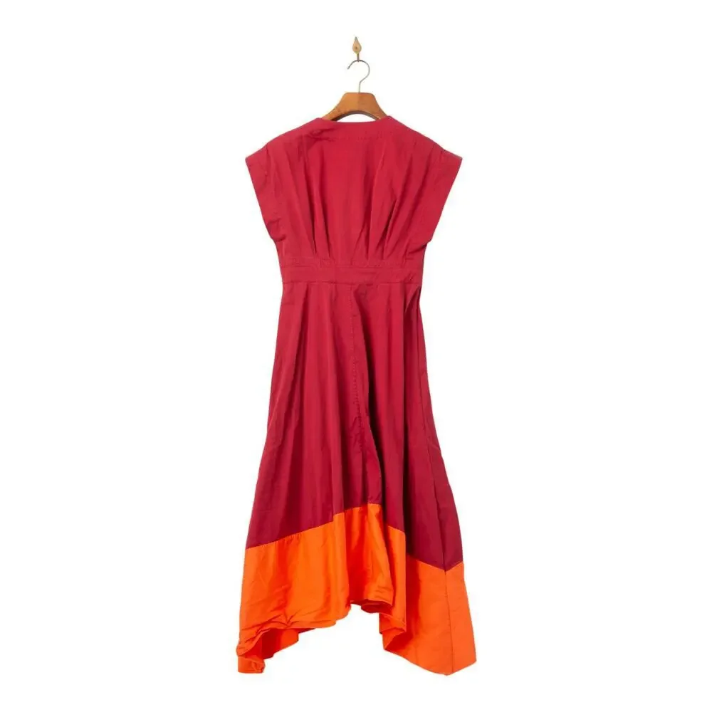 Roksanda Collective Two-Tone Midi Dress in Red and Orange - Picture 5 of 7